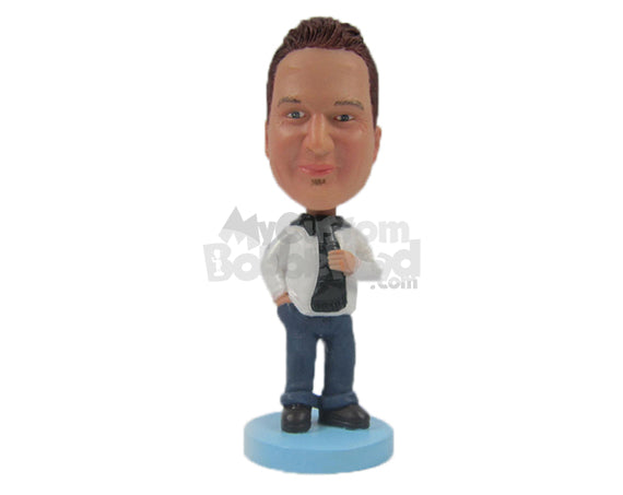 Custom Bobblehead Neat Man Rocking With A Mic And Headphone - Leisure & Casual Casual Males Personalized Bobblehead & Cake Topper Custom Bobblehead Neat Man Rocking With A Mic And Headphone - Leisure & Casual Casual Males Personalized Bobblehead & Cake Topper